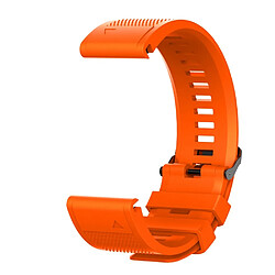 Bracelet en silicone souple orange pour votre Garmin Fenix 6X/6X Pro/Fenix 5X/Fenix 5X Plus 26mm