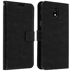 Avizar Housse Galaxy J7 2017 Etui Folio Portefeuille noir Fonction Support