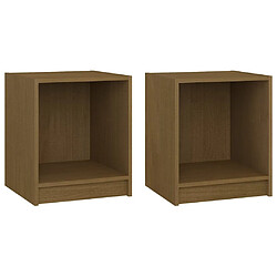 Maison Chic Lot de 2 Tables de chevet - Tables de Nuit Marron miel 35,5x33,5x41,5 cm Pin massif