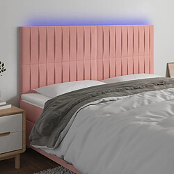 Maison Chic Tête de lit moderne à LED lumineuse pour chambre - Décoration de lit Rose 160x5x118/128 cm Velours -MN13991