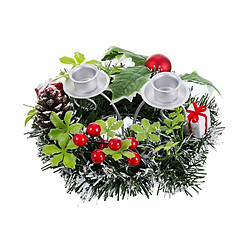 BigBuy Christmas Bougeoirs de Noël Rouge Multicouleur Métal Plastique 15 cm