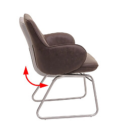 Avis Decoshop26 Chaise de salle à manger fauteuil de bureau fonction à bascule en tissu et acier inoxydable marron 04_0002253