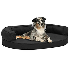 vidaXL Matelas de lit ergonomique de chien 75x53 cm Aspect de lin Noir