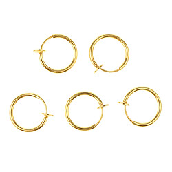 5 pcs faux clip sur le nez oreille septum lèvre sourcil anneau d'oreille or sans perçage