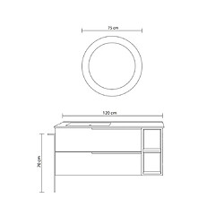 Acheter Kiamami Valentina ARMOIRE DE SALLE DE BAIN MURALE 120CM BLEU CIEL, LAVABO, MIROIR ROND | NEW YORK