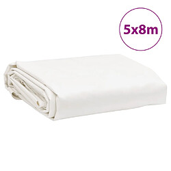 vidaXL Bâche blanc 5x8 m 650 g/m² pas cher