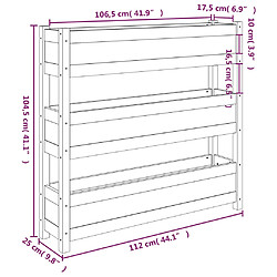 vidaXL Jardinière 112x25x104,5 cm Bois massif de pin pas cher