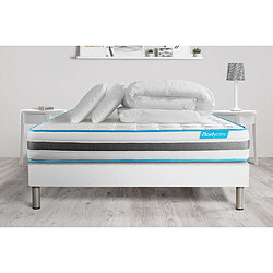 Bodycare Pack 140x200 matelas BodyFlex + sommier kit blanc + Couette 240x220cm + 2 oreillers 60x40cm