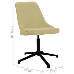 vidaXL Chaise pivotante de salle à manger Vert Tissu pas cher