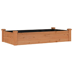 Maison Chic Jardinière,Lit surélevé de jardin - Bac à fleurs - pot de fleur doublure 120x60x25 cm bois massif sapin -GKD26851