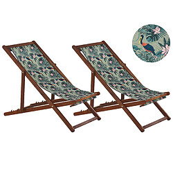 Beliani Chaise longue Bois Marron foncé ANZIO 