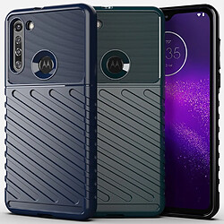 Coque en TPU texture sergé souple bleu pour votre Motorola Moto G8