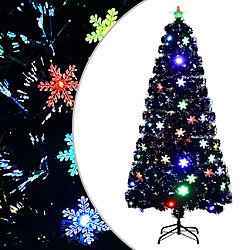 vidaXL Sapin de Noël et flocons de neige LED Noir 150 cm Fibre optique