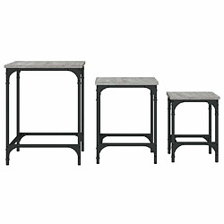 Maison Chic Lot de 3 Tables basses gigognes pour salon | Table à café sonoma gris bois d'ingénierie -GKD37445 pas cher