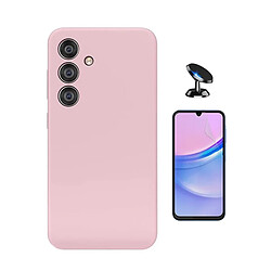 Kit De Film Hydrogel À Coque Complète Avant + Coque En Silicone Liquide + Support Magnétique Phonecare Pour Samsung Galaxy A16 - Rose