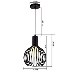 Acheter Stoex Lustre Suspensions Industrielle Cage fer Lustre Abat-Jour E27 Noir