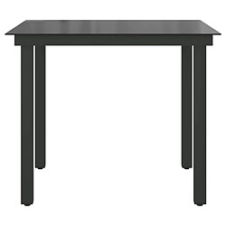 Acheter vidaXL Table de jardin Noir 80x80x74 cm Aluminium et verre