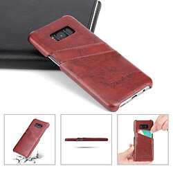 Acheter Wewoo Etui en cuir Fierre Shann Retro Oil en cire PU pour Galaxy S8, avec fentes pour cartes (rouge)