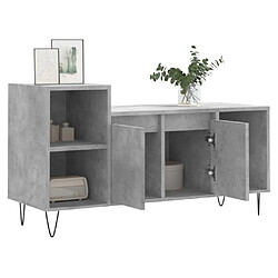 Avis vidaXL Meuble TV Gris béton 100x35x55 cm Bois d'ingénierie