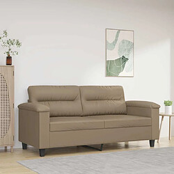 Maison Chic Canapé à 2 places,Sofa de Salon,Canapé droit Cappuccino 140 cm Similicuir -GKD995589