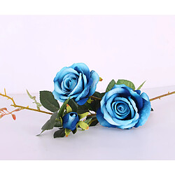 Acheter Rose Artificielle Réaliste Fleur De Soie Bleu Décoration Maison De Mariage De Partie