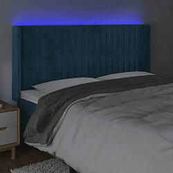 Acheter Maison Chic Tête de lit moderne à LED lumineuse pour chambre - Décoration de lit Bleu foncé 163x16x118/128 cm Velours -MN96157