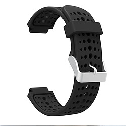 Bracelet en silicone trous ronds noir pour votre Garmin Forerunner 220/230/235/620/630