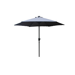 Concept Usine Parasol droit rond led diamètre 2,66 m gris AMALFI