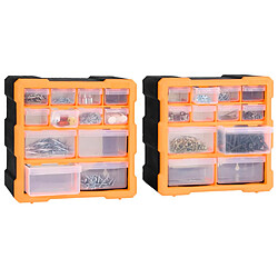 Acheter vidaXL Organisateurs multi-tiroirs avec 12 tiroirs 2 pcs 26,5x16x26 cm