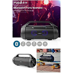 NEDIS Enceinte Portable Party Bluetooth Couplage Stéréo 2.0 60W USB Micro SD MEGA Basses USB IPX5 TWS ETANCHE PSID