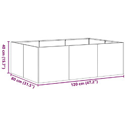 vidaXL Jardinière 120x80x40 cm acier inoxydable pas cher