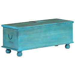 Acheter vidaXL Coffre de rangement Bois de manguier massif 100x40x41 cm Bleu