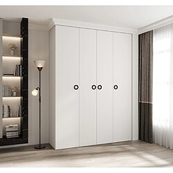 Abiks Meble Armoire à portes battantes Como 1 245,5/180/40 4 portes (blanc/noir)