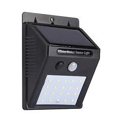 Wewoo LED Avec panneau solaire noir pour la cour / jardin / maison / allée / escaliers / mur extérieur Lumière extérieure de capteur de mouvement de 20