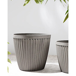 Beliani Lot de 2 pots de fleurs taupe d 44 cm POKA