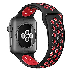 Avizar Bracelet Apple Watch 42 et 44 mm Sport perforé en Silicone - Rouge