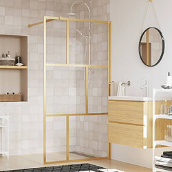 vidaXL Paroi de douche avec verre ESG transparent doré 100x195 cm