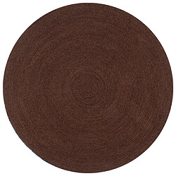 vidaXL Tapis fait à la main Jute Rond 90 cm Marron