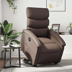 Maison Chic Fauteuil Relax pour salon, Fauteuil inclinable électrique marron similicuir -GKD84876