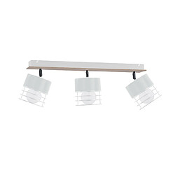 Lumière Plafonnier Casa Spot Bar Blanc, Bois, 60cm, 3x E27