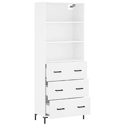 Avis vidaXL Buffet haut Blanc 69,5x34x180 cm Bois d'ingénierie