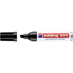 Edding Marqueur permanent e500 toutes surfaces. Pointe biseautée pour traits de 2 à 7 mm, coloris noir, boîte de 10 pièces