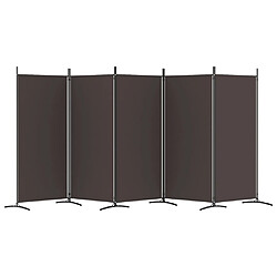 Avis vidaXL Cloison de séparation 5 panneaux Marron 433x180 cm Tissu