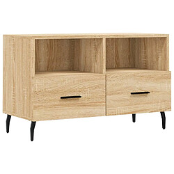 Maison Chic Meuble TV scandinave - Banc TV pour salon Chêne sonoma 80x36x50 cm Bois d'ingénierie -MN15908