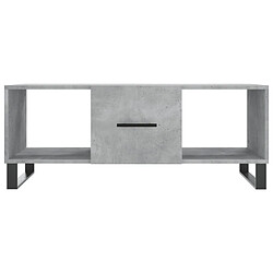 Acheter vidaXL Table basse gris béton 102x50x40 cm bois d'ingénierie