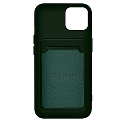 Coque iPhone 12 et 12 Pro Silicone Souple Porte-carte Forcell Vert