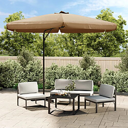 vidaXL Parasol de jardin avec mât en acier 300 cm Taupe