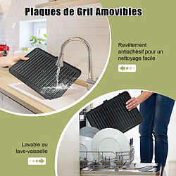 Helloshop26 Grill multifonction electrique 1800-2000w tactile intelligent ouverture à 180° minuterie 4h 5 modes automatiques double plaques 20_0005308 pas cher