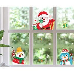 Avis 2PCS Stickers de décoration de Noël Santa Claus Snowman Stickers statiques Stickers Shopping Mall Verre Fenêtre Décoration d'autocollants