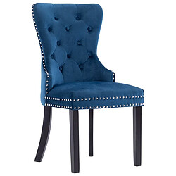 Avis Maison Chic Lot de 2 Chaises à manger modernes,Chaises à dîner bleu velours -MN45817